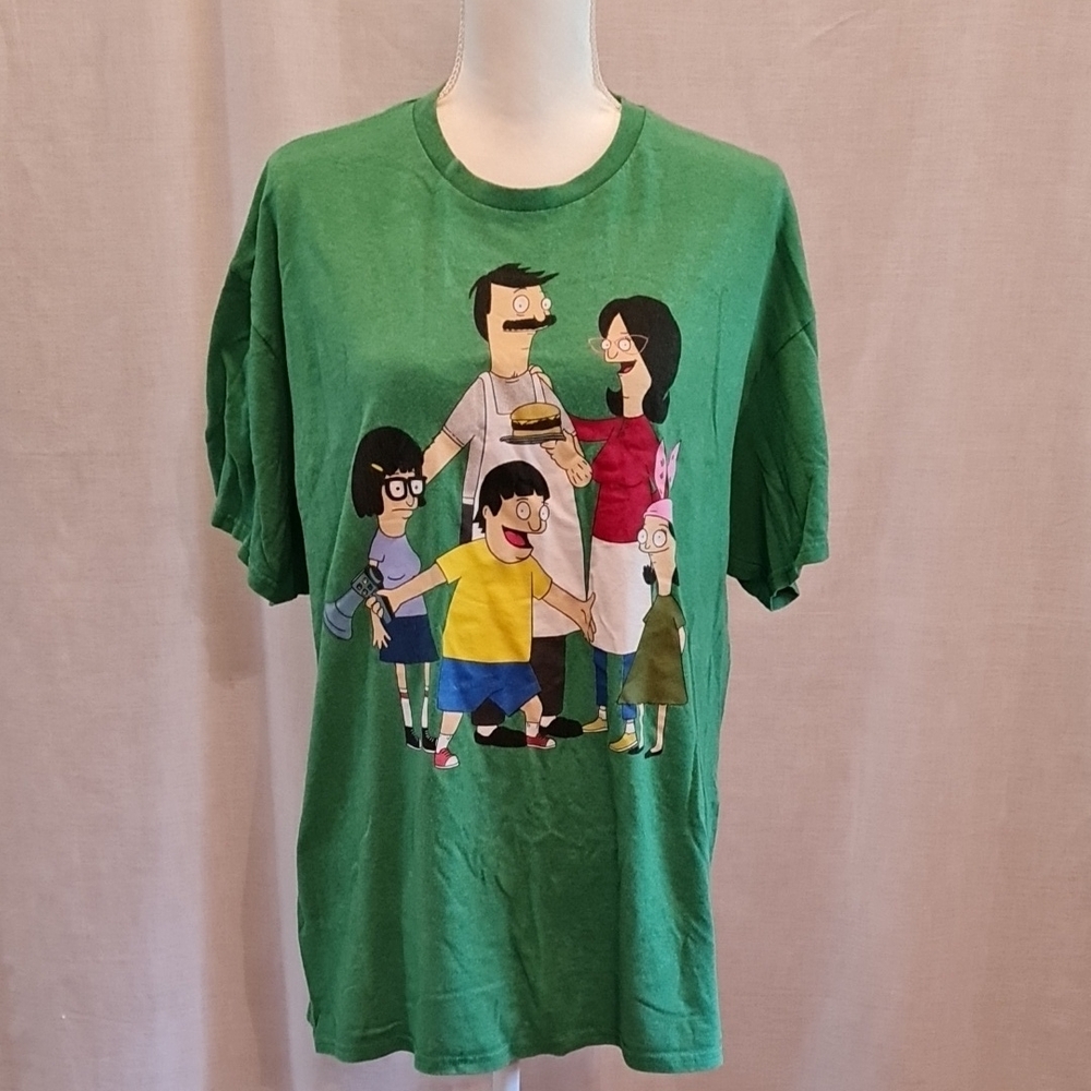 5/$15 Bob's Burgers Green Tee in Excellent Used Condition Sz XL